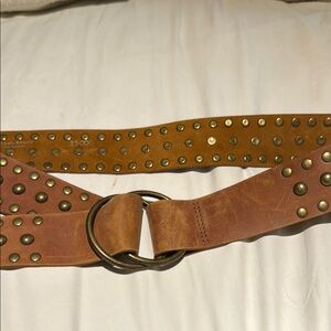 Studded Brown Leather Belt